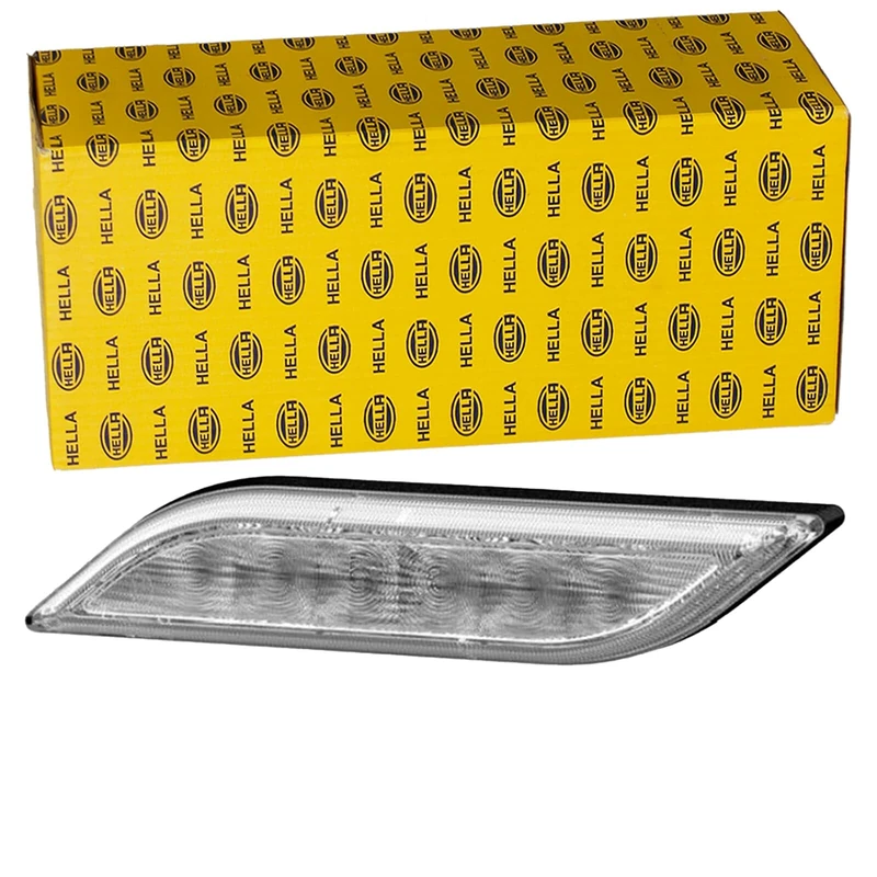 HELLA 2BA 013 335-071 Direction Indicator - Shapeline Style Slim - LED - 24/12V - Bolted/mounting - Lens Colour: Crystal clear - Plug: AMP - 2-pin connector - Left Front - Quantity: 1