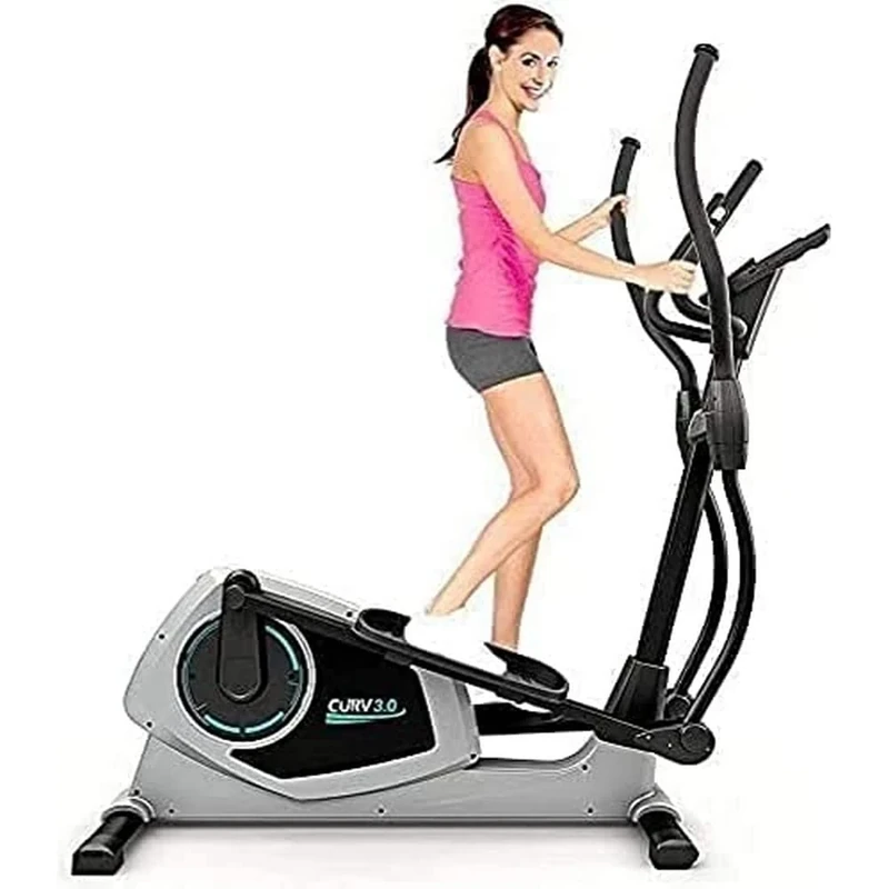 Bluefin Fitness CURV 3.0 Elliptical Cross Trainer | Home Gym | Exercise Step Machine | Air Walker | Long-Stride | LCD Digital Fitness Console | Bluetooth | Smartphone App | Black & Grey Silver