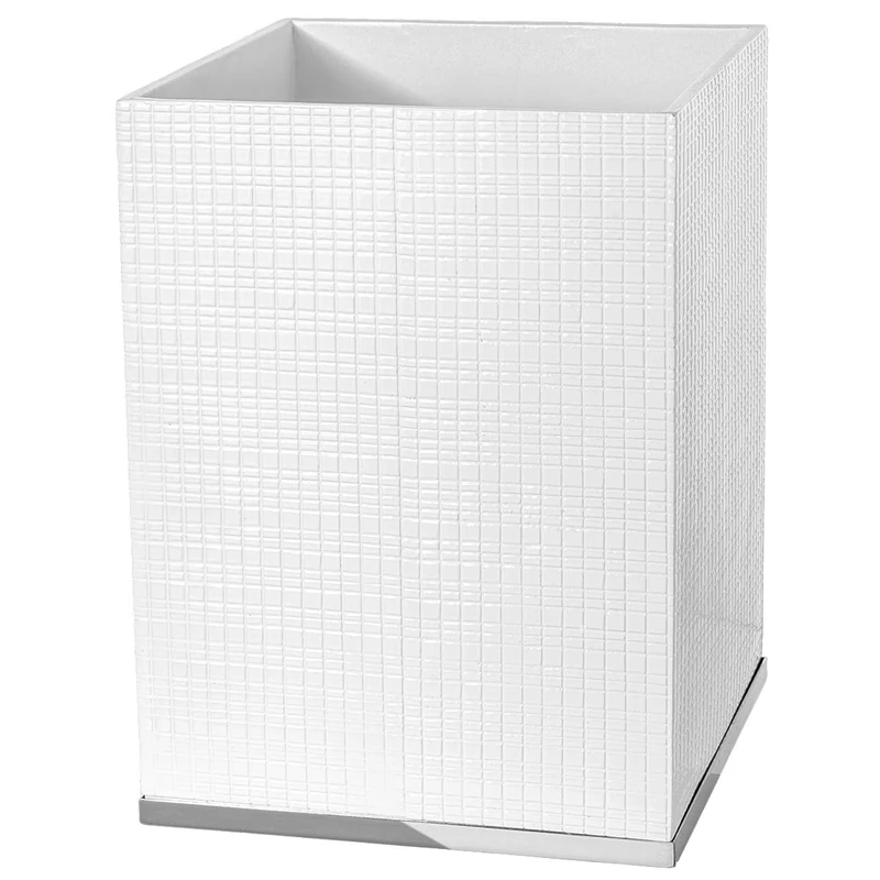 Creative Scents Estella Waste Basket for Bathroom - Small White Bathroom Trash Can - Decorative Small Garbage Can - Durable Space Friendly Wastebasket