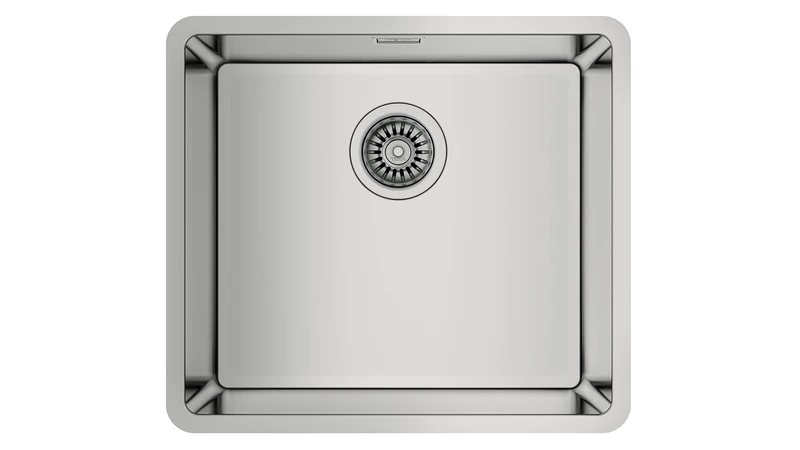 Teka Be Linea RS15 45.40 – Undermount Sink 60 cm, Square Basin, Drain with Basket Valve and Siphon, Stainless Steel