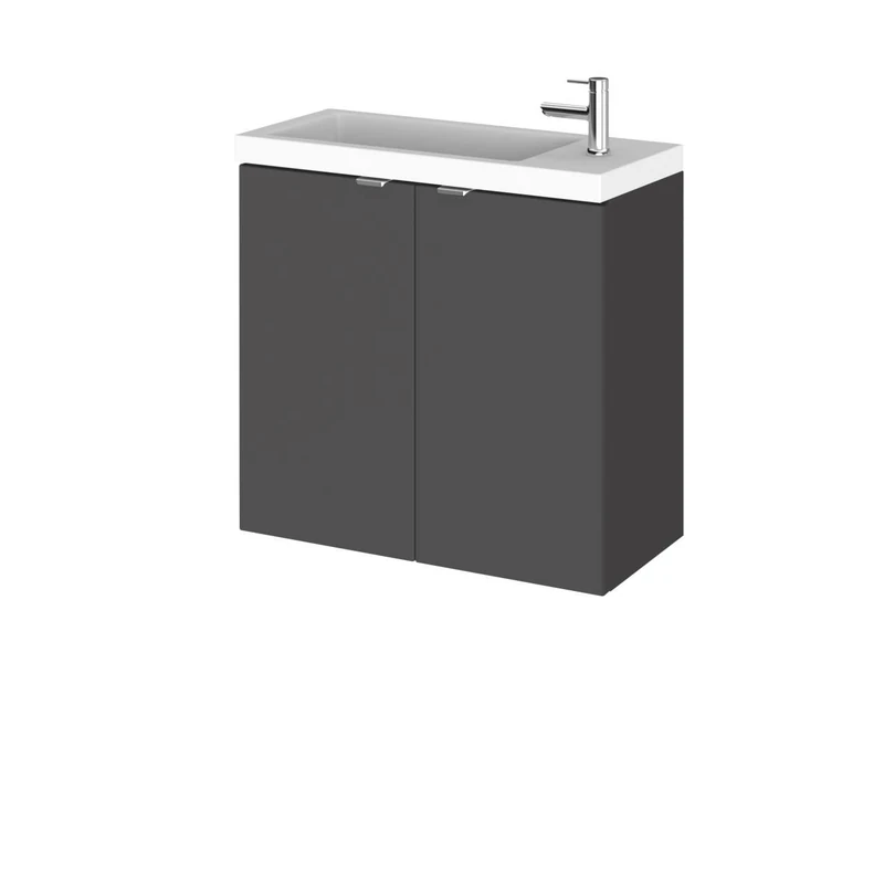 Hudson Reed CBI929 Fusion Wall Hung Vanity, Gloss Grey, 600mm