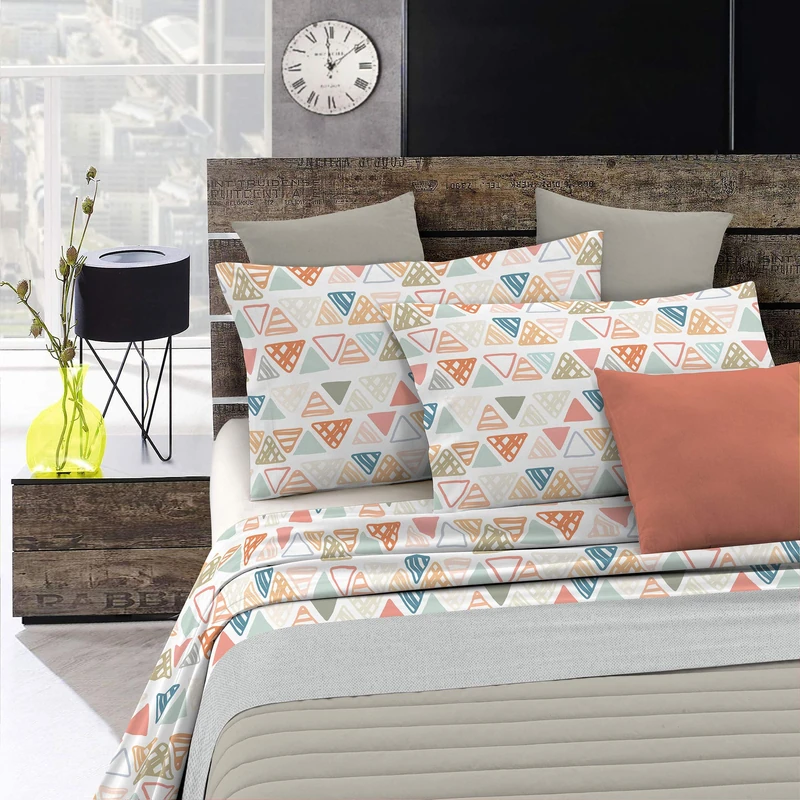 Italian Bed Linen “Watercolor” Bed Linen Set, WT16, Double, Cotton