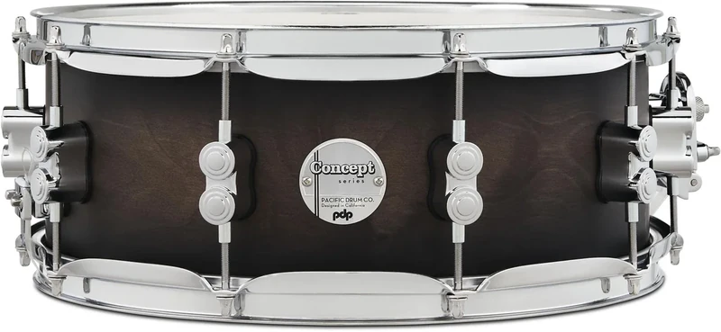 Pacific Drums Concept Maple Snare, 14" x 5.5", Satin Charcoal Burst Lacquer