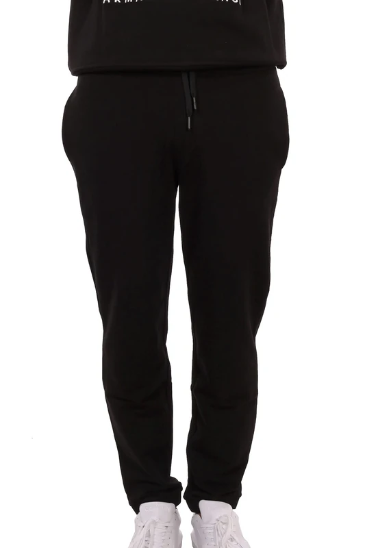 Armani Exchange Men's Stretch French Terry Sports Trousers Not Applicable, Black (Black 1200), 18 (Manufacturer Size: X-Small)