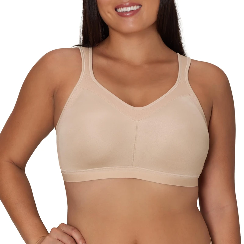 Playtex Women's 18 Hour Active Breathable Comfort Wireless, Full-Coverage Bra, Smoothing Support, Opaque, Nude 4159, 44B