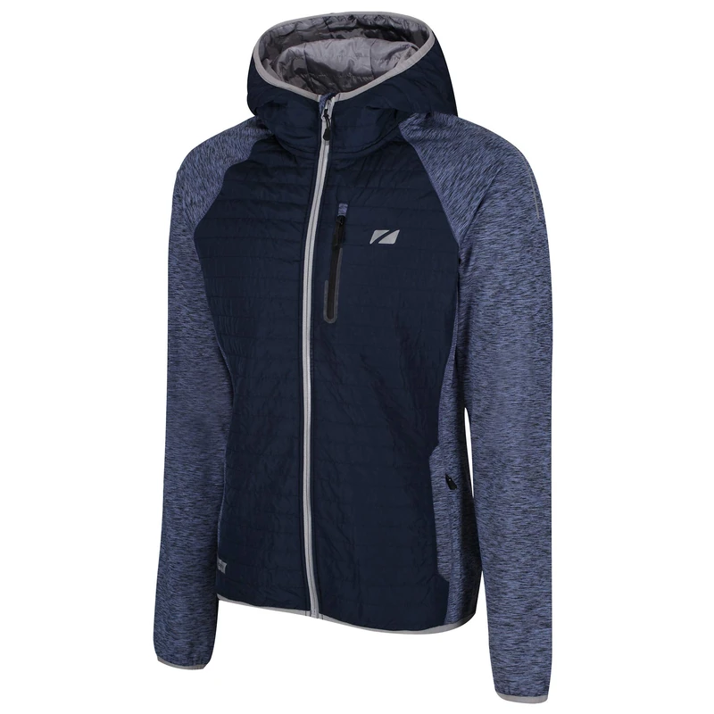 ZONE3 Men's Hybrid Puffa Quilted Jacket, Petrol Blue/Grey, XS
