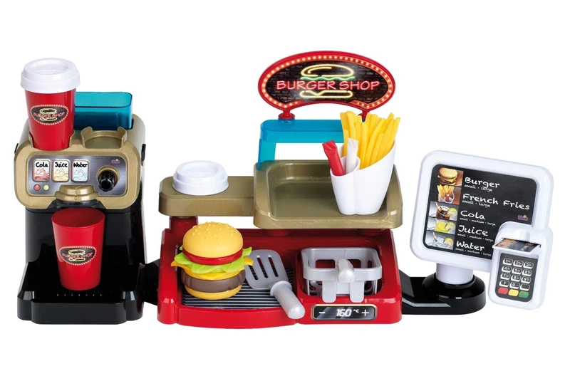 Theo Klein 7307 Theo Klein Burger Shop I Burger with plug-in system I Accessories I EC card and reader with sound I Dimensions: 52 cm x 14 cm x 23 cm I Toys for children aged 3 and over