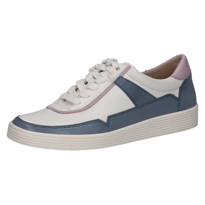 CAPRICE Women's Low-top Leather Sneakers with Laces, Blue (Blue Comb), 5 UK