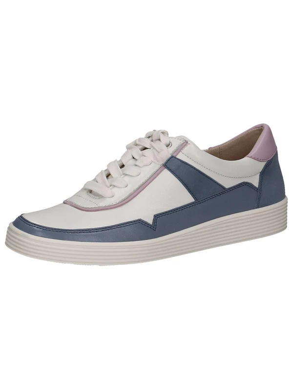 CAPRICE Women's Low-top Leather Sneakers with Laces, Blue (Blue Comb), 4.5 UK