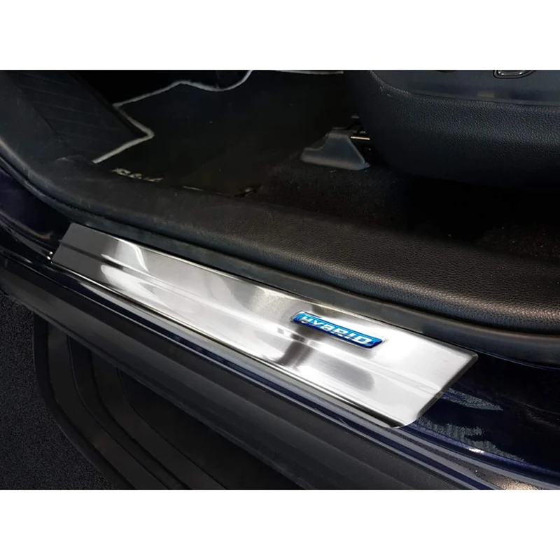 Avisa Inox door sill protectors compatible with Toyota RAV4 (5th Gen.) 2018- & Suzuki Across 2020- - 'Hybrid' - 4-pieces