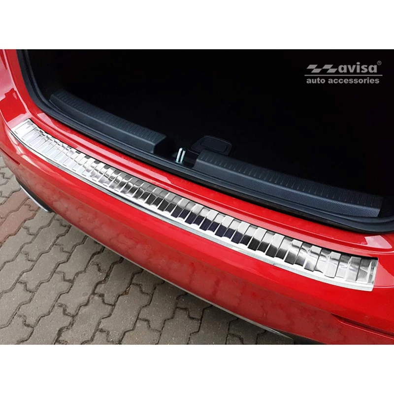 Avisa Stainless Steel Rear bumper protector compatible with Mercedes A-Class W177 HB 2018- incl. AMG & EQ 'Ribs'