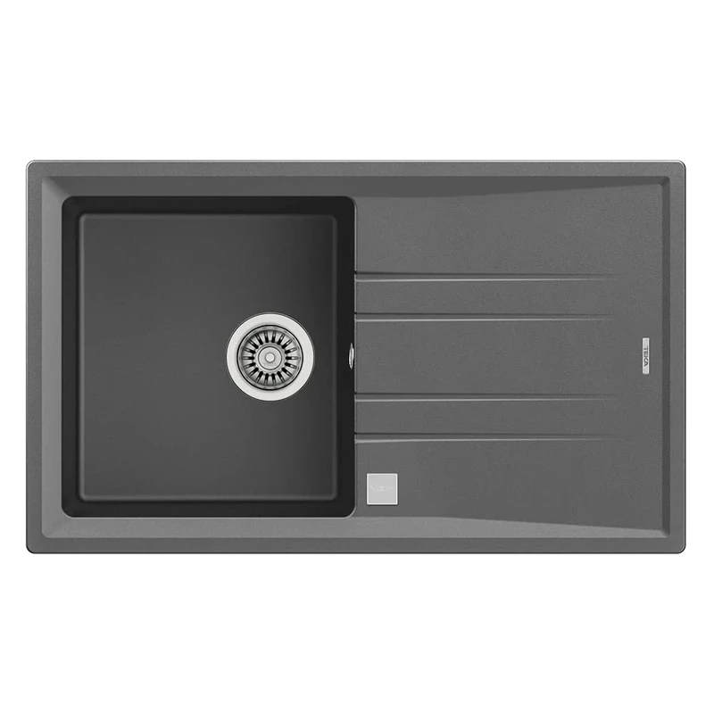Teka Stone 50 B-TG 1C 1E Flush-Mounted Sink Rectangular, Grey, 1 Bowls, Rectangular, 380 x 414 mm