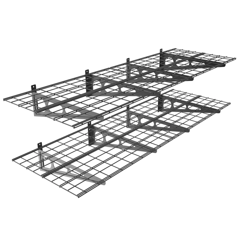 Ergosolid PG26B Double garage shelf for loads up to 180 kg (90 kg per shelf), Black