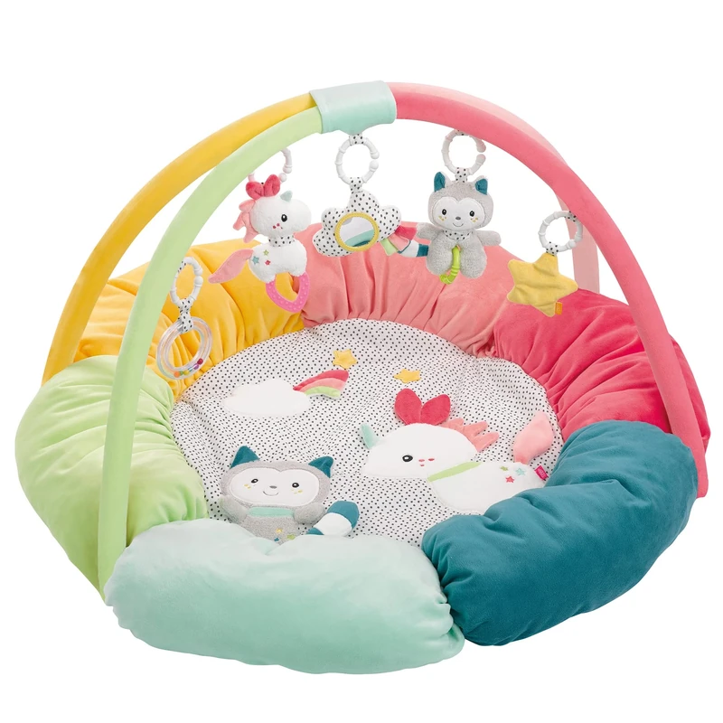 Fehn 057195 Aiko & Yuki 3-D Activity Nest – Particularly Softly Padded for the Best Comfort – Fun for Babies and toddlers from Newborns Upwards – Diameter : 85 cm