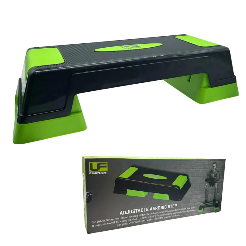 Urban Fitness Adjustable Aerobic Step Charcoal/Green, K-REY-UFA248 - Image 1