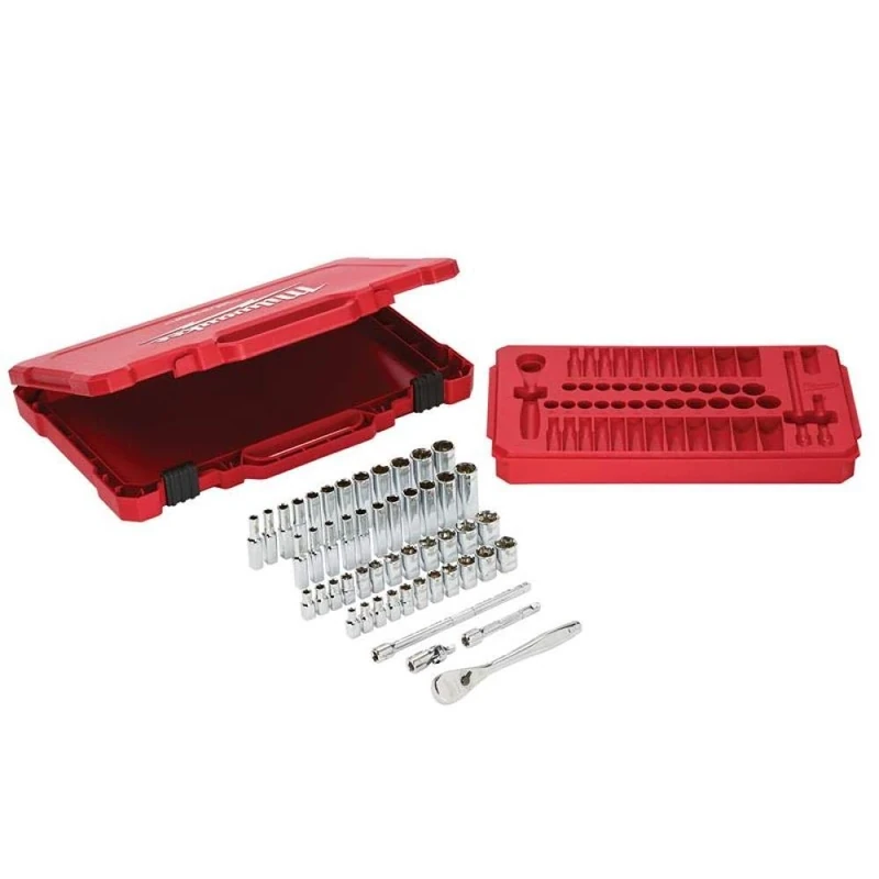 Milwaukee 932464944 1/4in Ratcheting Socket Set Metric & Imperial, 50 Piece