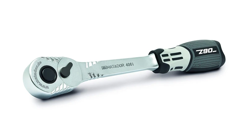 MATADOR Schraubwerkzeuge 4061 0090 Lever Reversible Ratchet, 275 mm (1/2 Inch), 90-tooth Technology, Chrome Vanadium Steel
