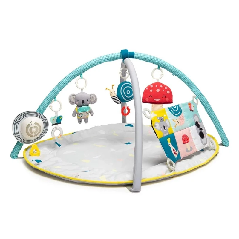 Taf Toys 4 in 1 Music and Light All Around Me Baby Activity Gym. Detachable Thickly Padded Soft Play Mat with 4 Removable Sensory Toys & Double sided Sensi-centre. Suitable for Boys & Girls from Birth
