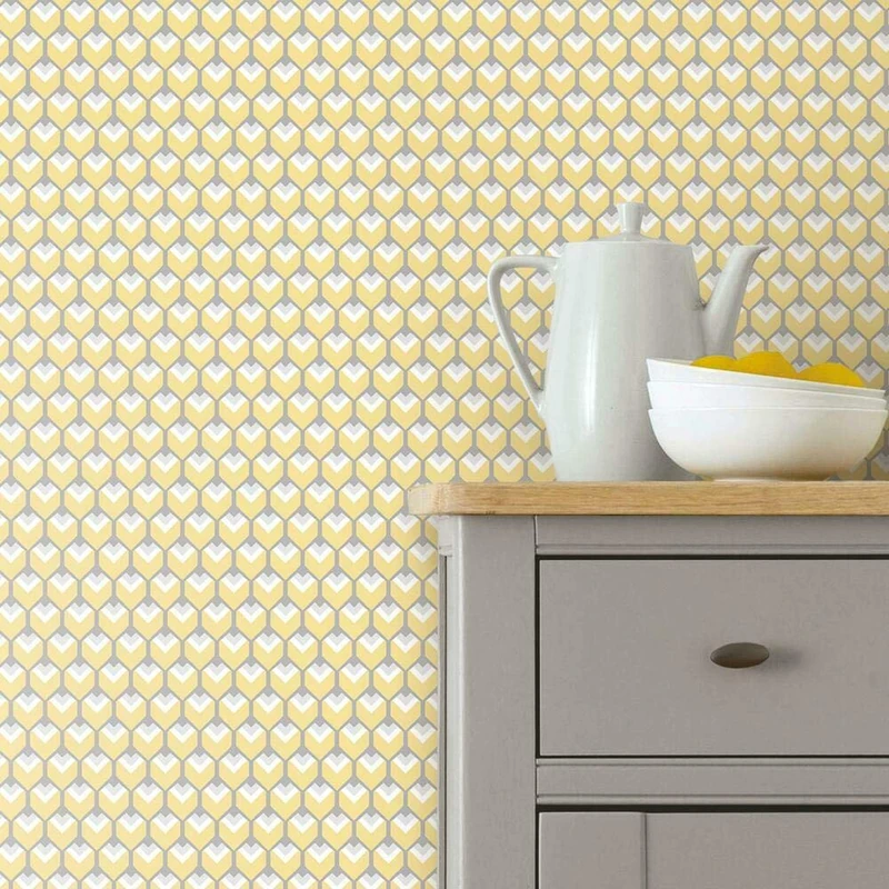 RoomMates RMK11337RL Self Adhesive Wallpaper, Yellow, Roll