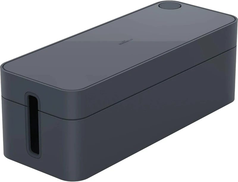 Durable CAVOLINE Cable Management Box L | Safely Store Power Blocks and Cables | Premium Flame Retardant Plastic | Large Box in Graphite