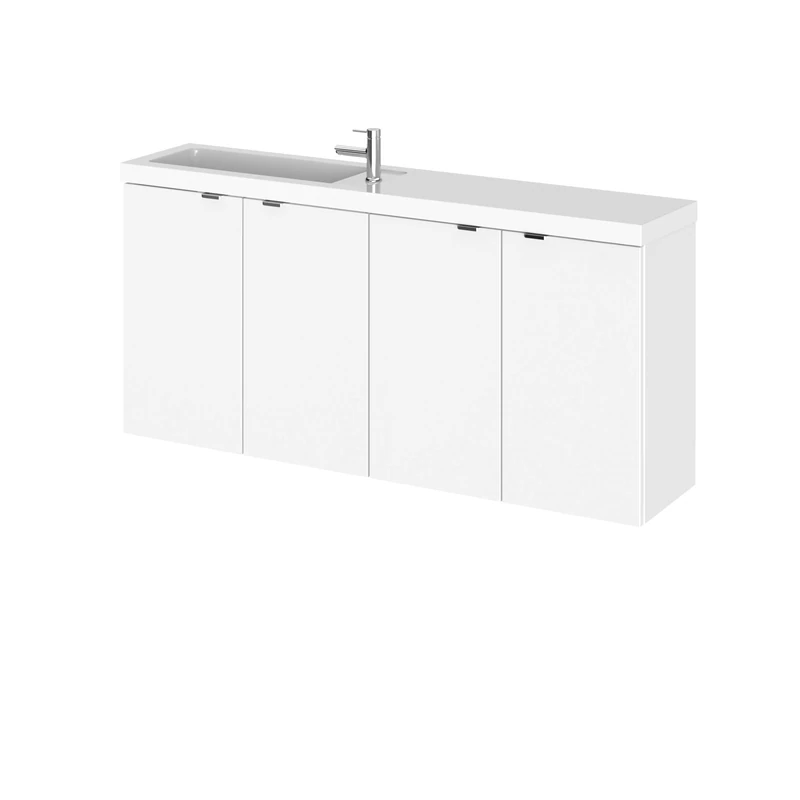 Hudson Reed CBI135 Fusion Wall Hung Vanity, Gloss White, 1200mm