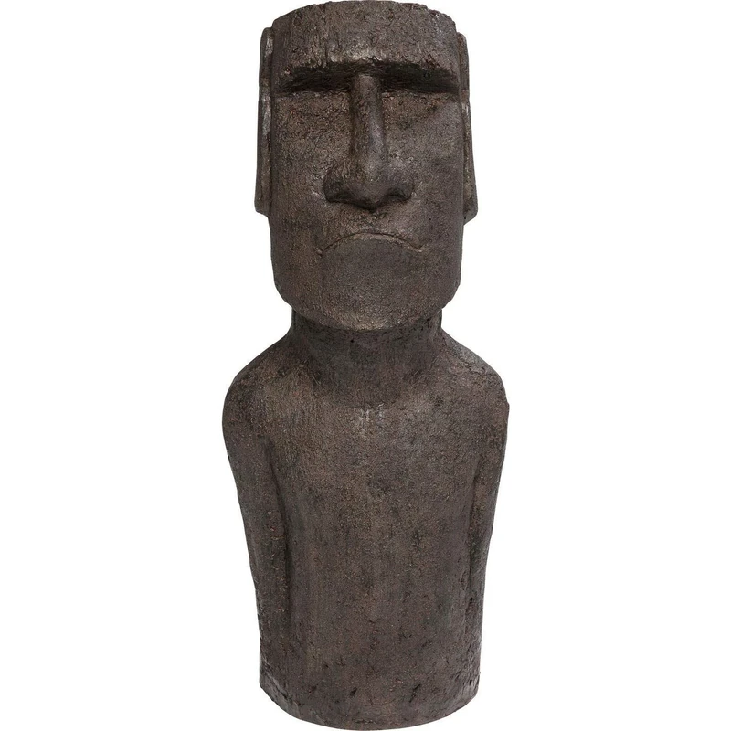 Kare Design Deco Object Easter Island, Brown, Ceramic, Handmade Statue, Gift Idea, Table Decoration, Room Decor, Decorative Home Accessories, 80x34x26 cm