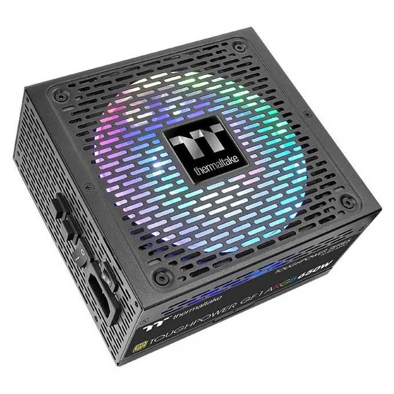Thermaltake Toughpower GF1 650W ARGB PC ATX Power Supply 80-Plus Gold Fully Modular Quiet 140 Fan EU Certified Black