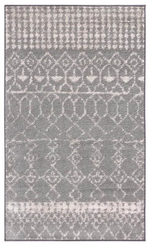 Safavieh Boho Chic Indoor Woven Rectangle Area Rug, Tulum Collection, TUL229, in Grey / Ivory, 122 X 183 cm for Living Room, Bedroom or Any Indoor Space