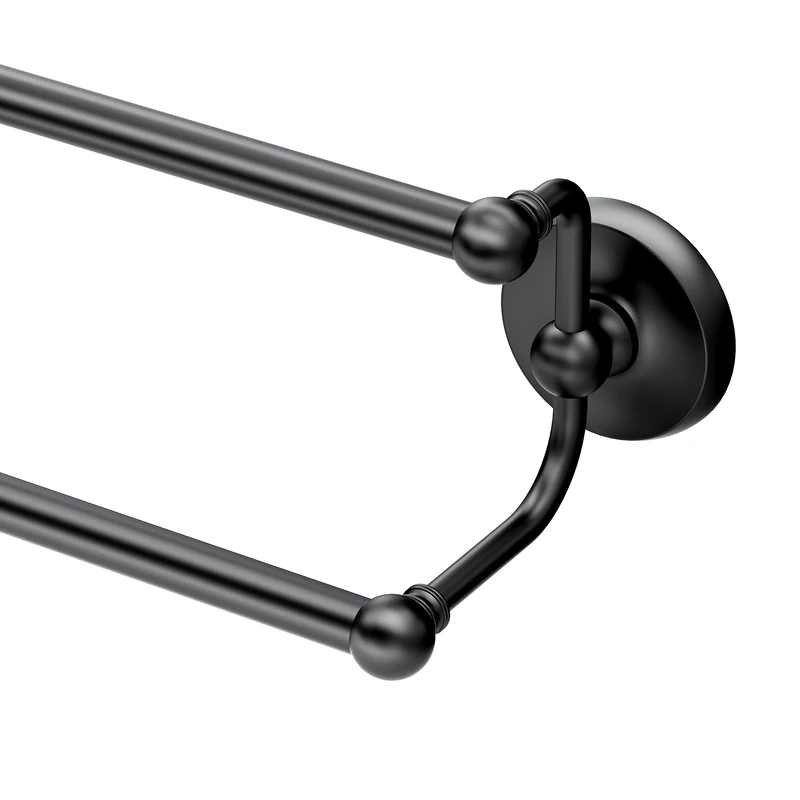 Gatco 5375MX Designer II Double Towel Bar, 24 Inch, Matte Black/Wall Mounted 24" Double Towel Holder Bar Rack for Bathroom