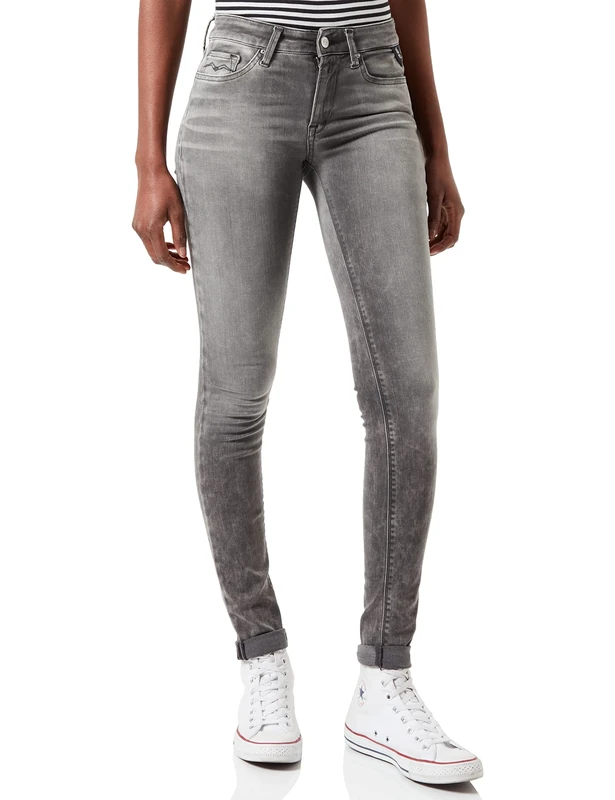 Replay Women's New Luz' Skinny Jeans, Medium Grey 9, 23W / 32L