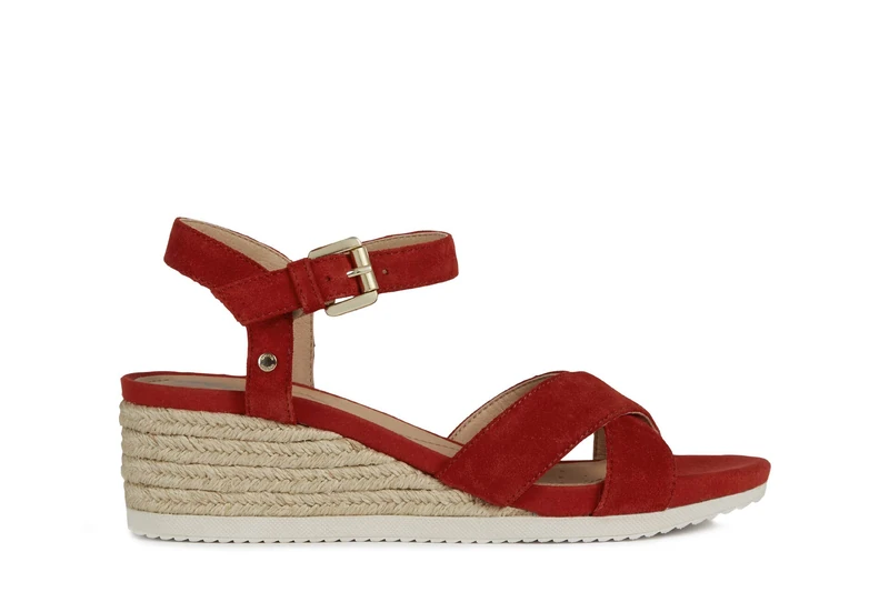 Geox Women's D Ischia Corda C Sandals, Red, 5 UK