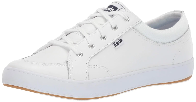 Keds Women's Center Lace Up Sneaker, White Chambray, 9 Wide