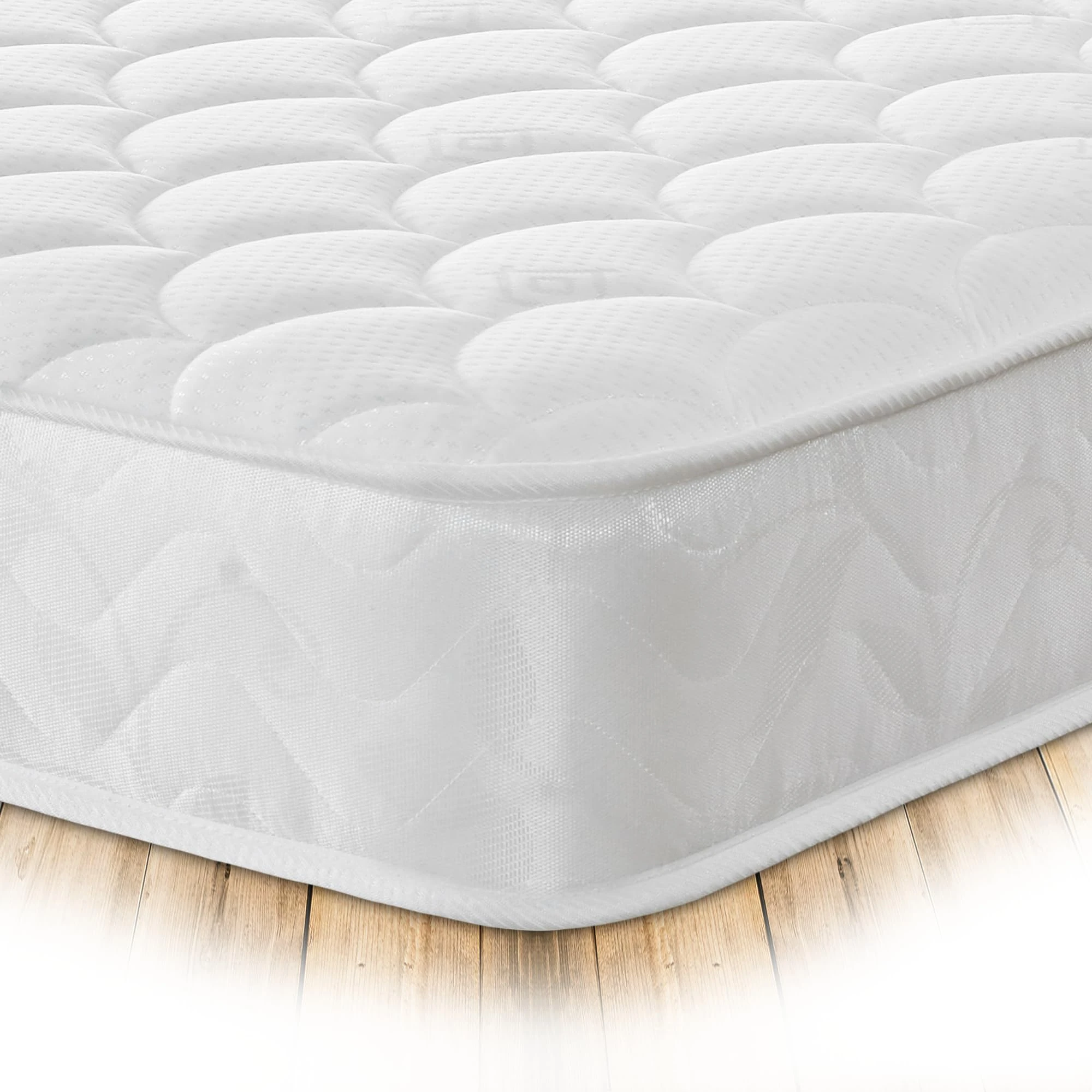 Starlight Beds European Small Single Mattress. Shell Design 80x200 Memory Foam Mattress with Springs. Soft, 18cm Deep, White. (80cm x 200cm)