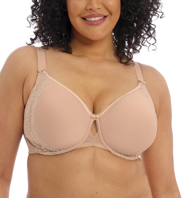 Elomi Women's Charley T-Shirt Seamless Breathable Spacer Underwire Bra, Fawn, 44DD