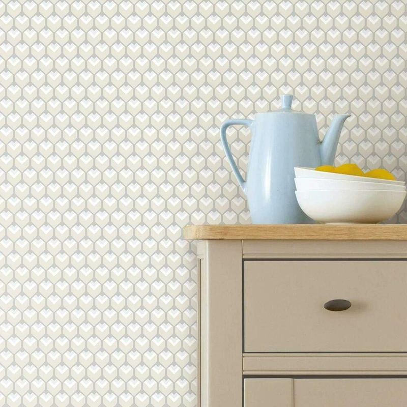 RoomMates RMK11338RL Self Adhesive Wallpaper, Beige, Small Sample