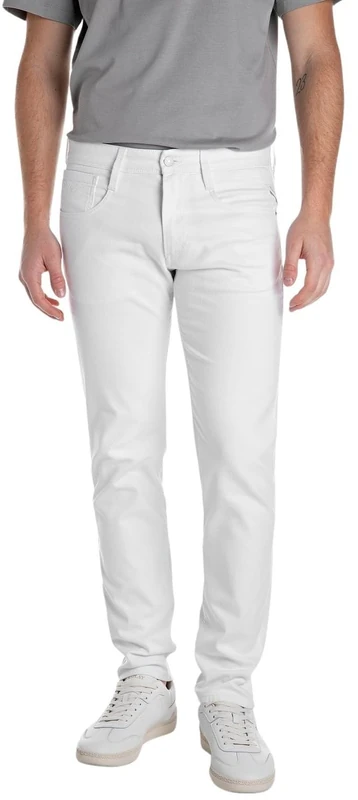 Replay Men's Anbass Slim Jeans, White (White 1), 32W 30L UK