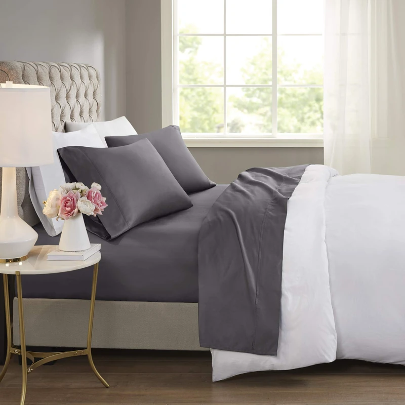 Beautyrest All Season, Soft Bedding-Set, Matching Pillow Case, Cotton, Charcoal, Queen