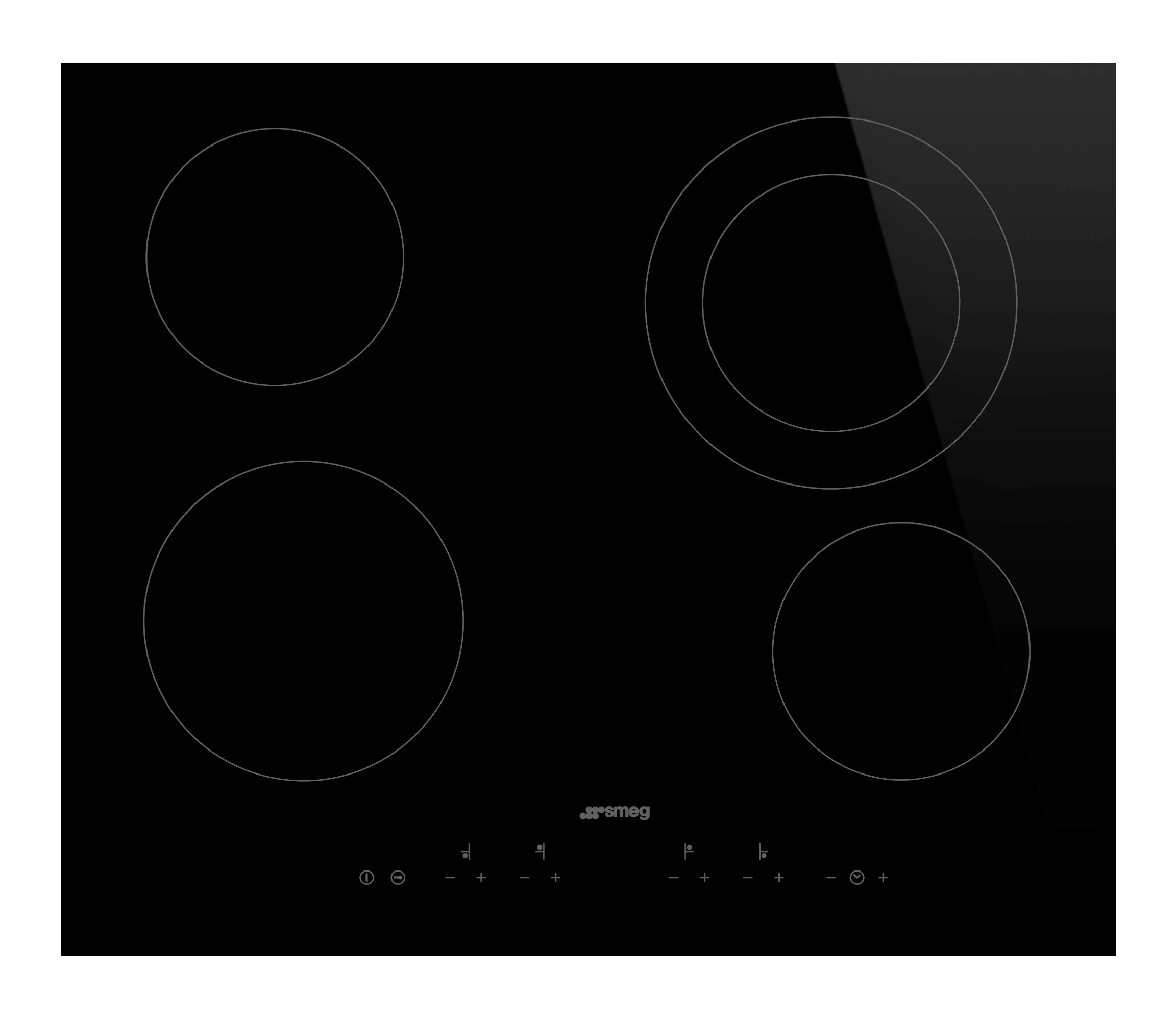 SMEG; Glass ceramic hob (SE364ETD), Black