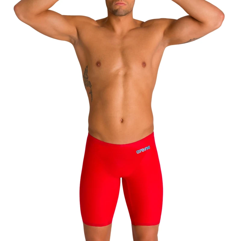 Arena Men's Disturbance Powerskin Carbon Air² Jammer Racing Swimsuit, Mens, Interference Transmitter, 002528-45-30, red, 4