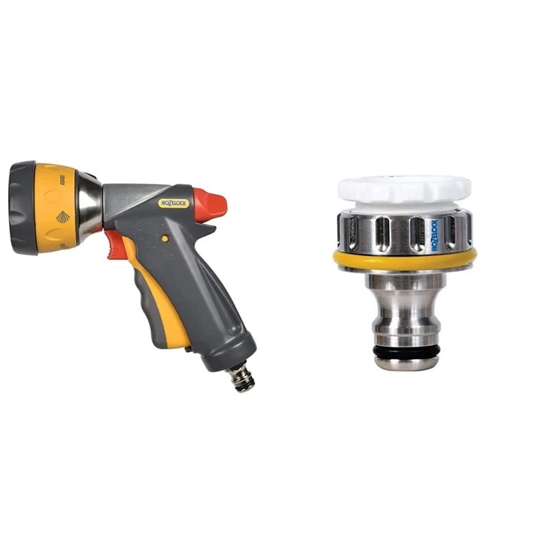 Hozelock Multi Spray Ultramax Gun, Grey/Yellow, 16x10x8 cm