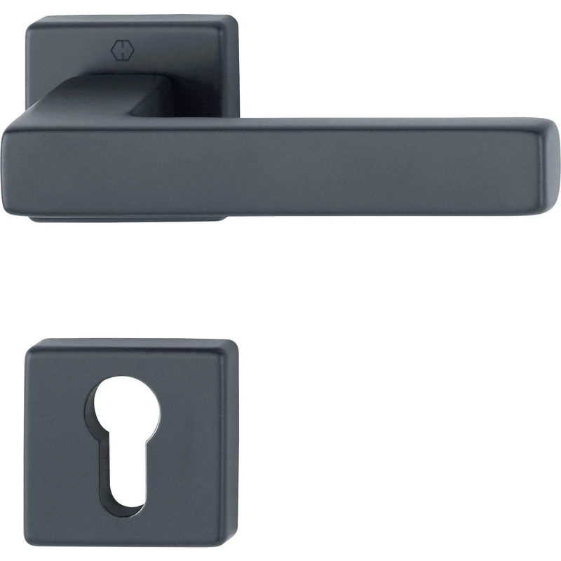TOULON Door Handle Set on Rosette PZ Door Thickness 40-45 VK 8.5 Matt Black Aluminium