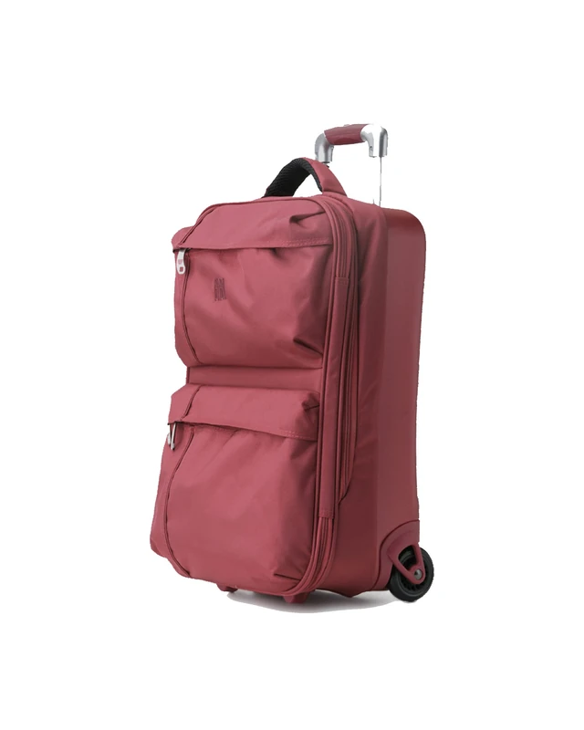 BIBA | Trolley Travel Suitcase, Medium Suitcase Meri G MG24, Trolley Handle, Zip Closure, Polyester+ABS, Red Color