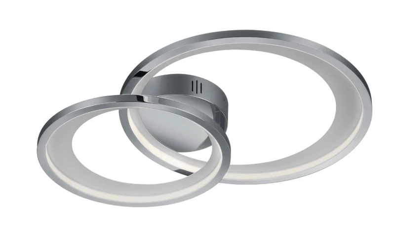 Trio, Ceiling Light, Granada incl. 1 x LED,SMD,29,0 Watt,3000K,2650 Lm. Body: Metal, Chrome L:59 cm, L:43 cm, H:8.5 cm Adjustable with Switch, IP20