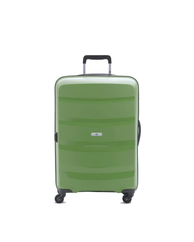 BIBA Trolley Type Travel Suitcase, Carri G CR20 Cabin Suitcase, Trolley Handle, Zip Closure, PP Polypropylene, Green, L, Suitcases & Trolleys