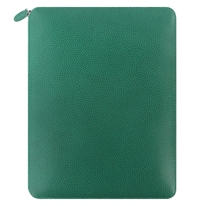 A4 Finsbury zip Folio - Forest Green