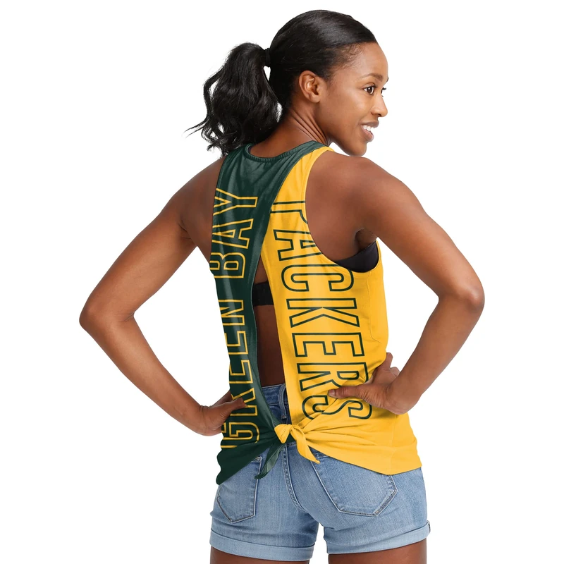 FOCO NFL Green Bay Packers Womens Tie Breaker Tank Top ShirtTie Breaker Tank Top Shirt, Team Color, Large