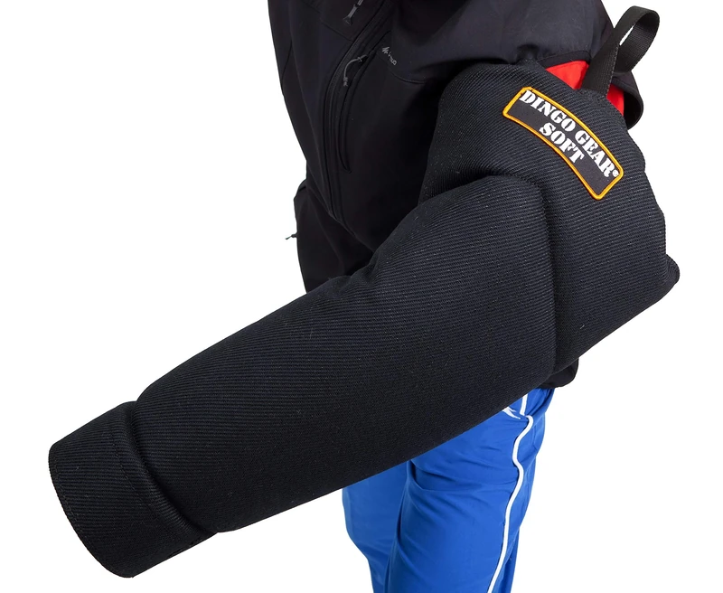 DINGO GEAR Midi Soft Nylcot Bite Sleeve with Strong Handle and Grip Inside the Bite Guard for IGP, Sports, Dog Training, Black, Bite Level 3 - Advanced (S01965)