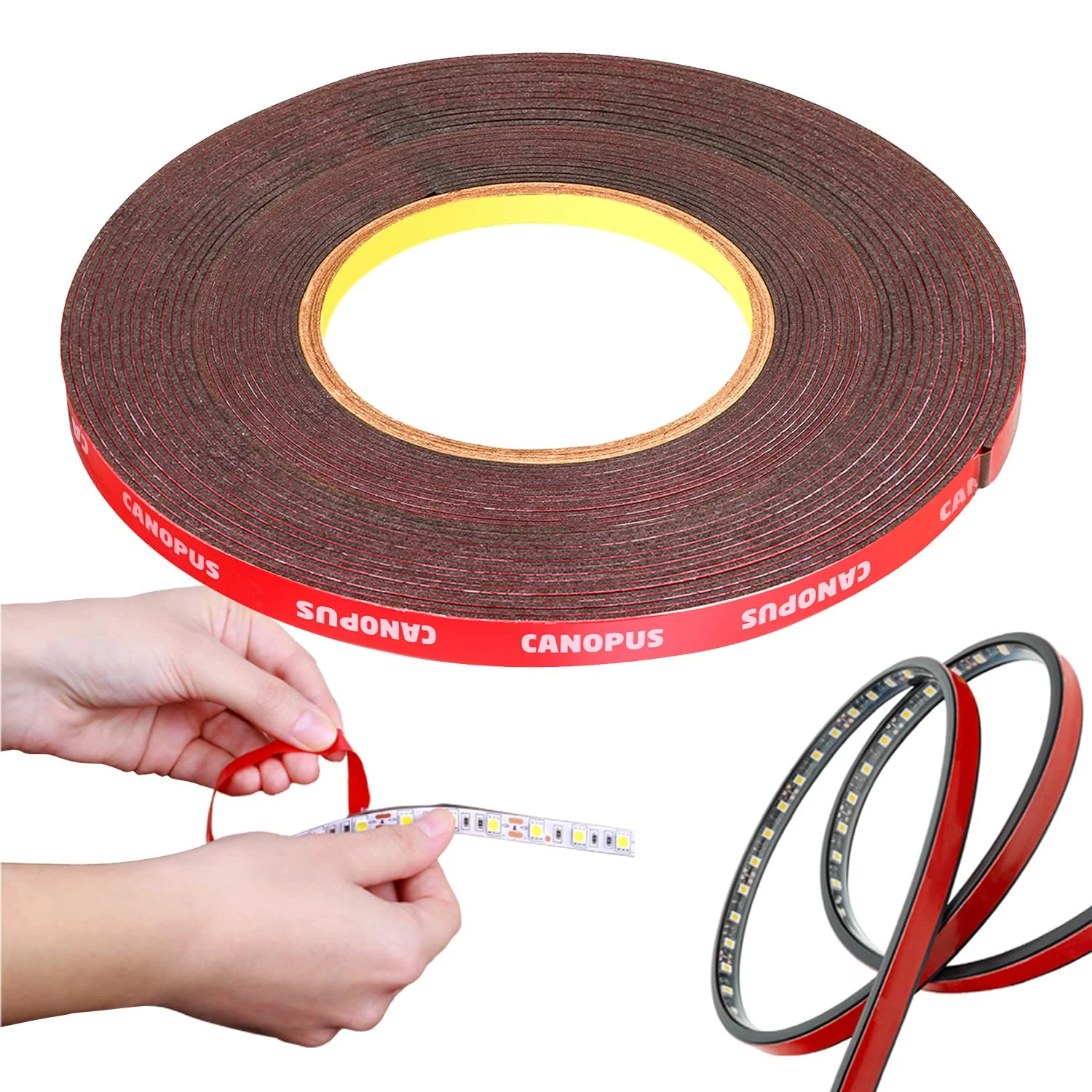 CANOPUS Professional 3M Double Sided Tape Heavy Duty 10mm x 9.75m Waterproof Mounting Tape Strong Adhesive Tape, Ideal for LED Strip Lights Automotive, Home Decor, Car 10mm Double Sided Tape
