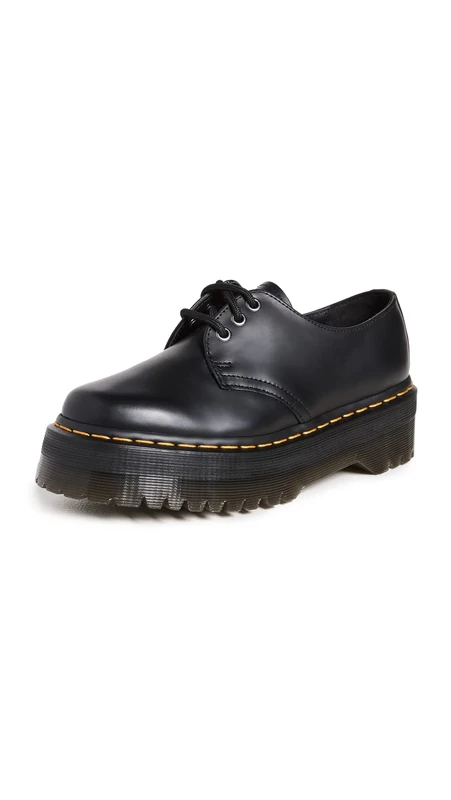 Dr. Martens Unisex 3 Eye Shoe Oxford, Black Polished Smooth, 4 UK