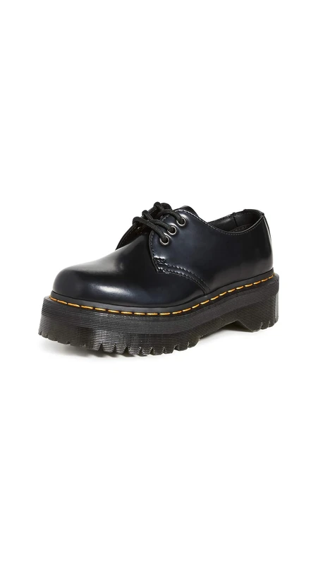 Dr. Martens Unisex 3 Eye Shoe Oxford, Black Polished Smooth, 6 UK